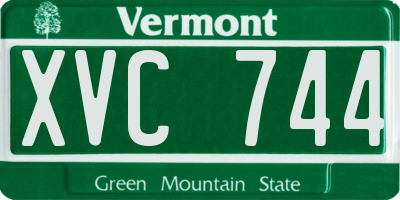 VT license plate XVC744