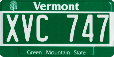 VT license plate XVC747