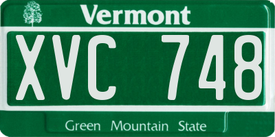 VT license plate XVC748