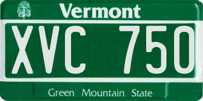 VT license plate XVC750