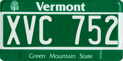 VT license plate XVC752