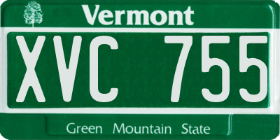 VT license plate XVC755