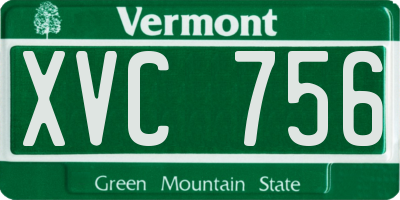 VT license plate XVC756