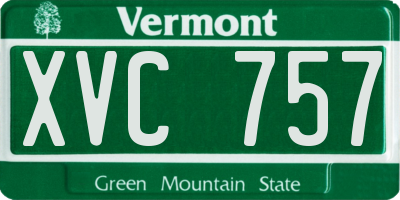 VT license plate XVC757