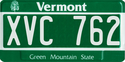 VT license plate XVC762