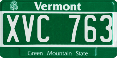 VT license plate XVC763