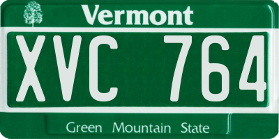 VT license plate XVC764
