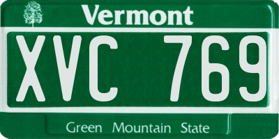 VT license plate XVC769