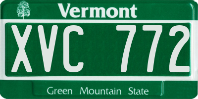VT license plate XVC772