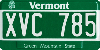 VT license plate XVC785