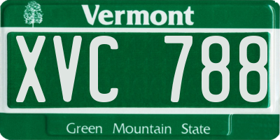 VT license plate XVC788