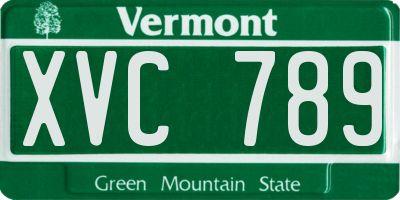 VT license plate XVC789