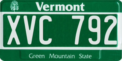 VT license plate XVC792