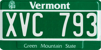 VT license plate XVC793