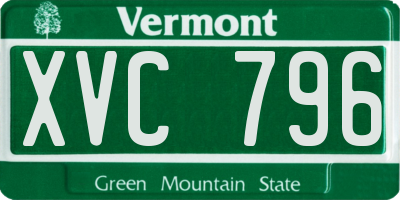 VT license plate XVC796