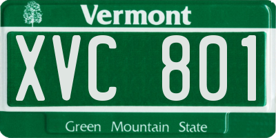 VT license plate XVC801