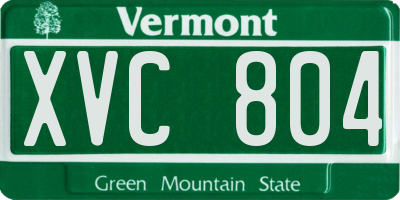 VT license plate XVC804