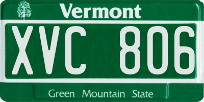 VT license plate XVC806