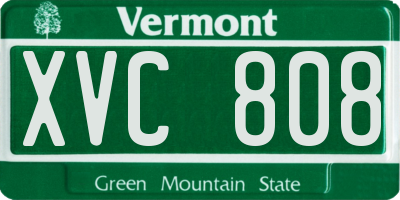 VT license plate XVC808