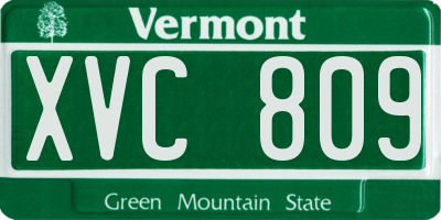 VT license plate XVC809