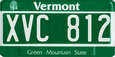 VT license plate XVC812