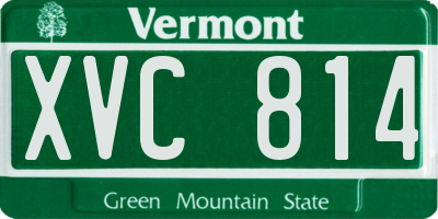 VT license plate XVC814