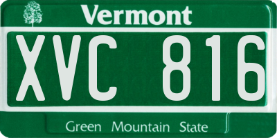 VT license plate XVC816