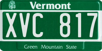 VT license plate XVC817