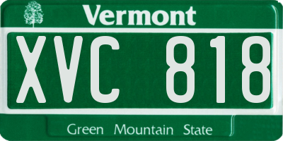 VT license plate XVC818