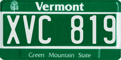 VT license plate XVC819
