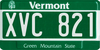 VT license plate XVC821