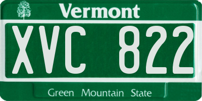 VT license plate XVC822