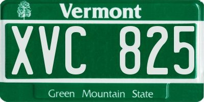 VT license plate XVC825