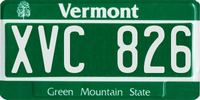 VT license plate XVC826