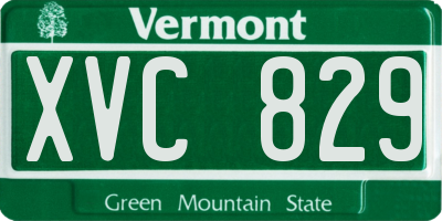 VT license plate XVC829