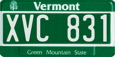 VT license plate XVC831