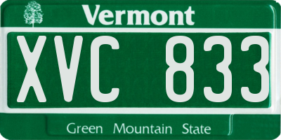 VT license plate XVC833