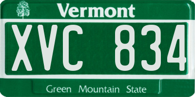 VT license plate XVC834