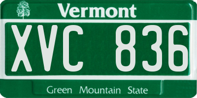 VT license plate XVC836