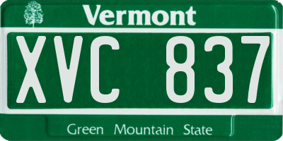 VT license plate XVC837