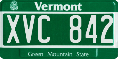 VT license plate XVC842
