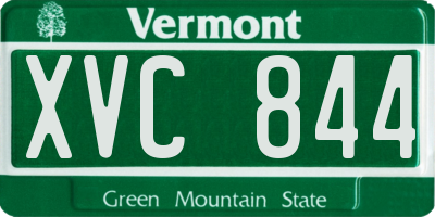VT license plate XVC844