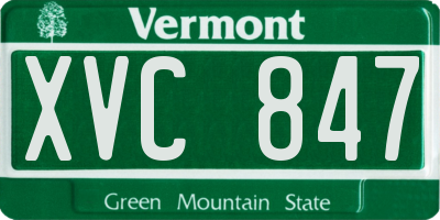 VT license plate XVC847