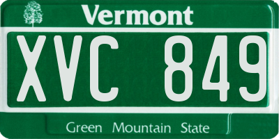 VT license plate XVC849