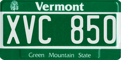VT license plate XVC850