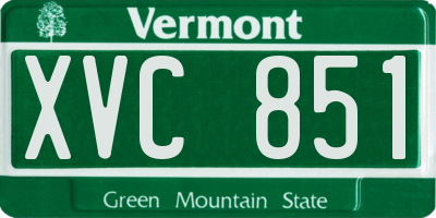VT license plate XVC851