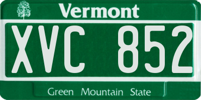VT license plate XVC852