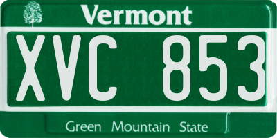 VT license plate XVC853