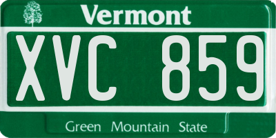 VT license plate XVC859