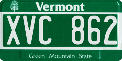 VT license plate XVC862